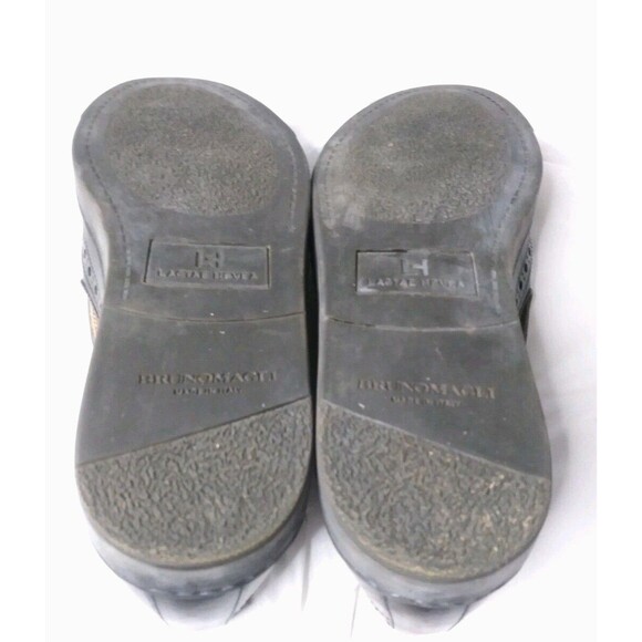 Vintage Bruno Magli Oliverio Wingtip Shoes Sport Slip-On Black Leather 10 M
